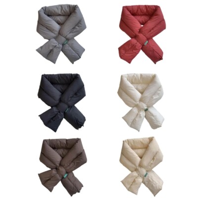 Down Filling Scarf Windproof Neck Warmer for Cold Weather Padded Puffer Scarves