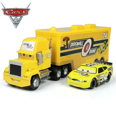 SIDEWALL SHINE HAULER 74 カーズ ミニカー 2Pack Disney Pixar Cars No.74 Sidewall Shine Hauler Truck Diecast