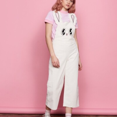 Esther Bunny x Lazy Oaf White Bunny Overalls | eBay