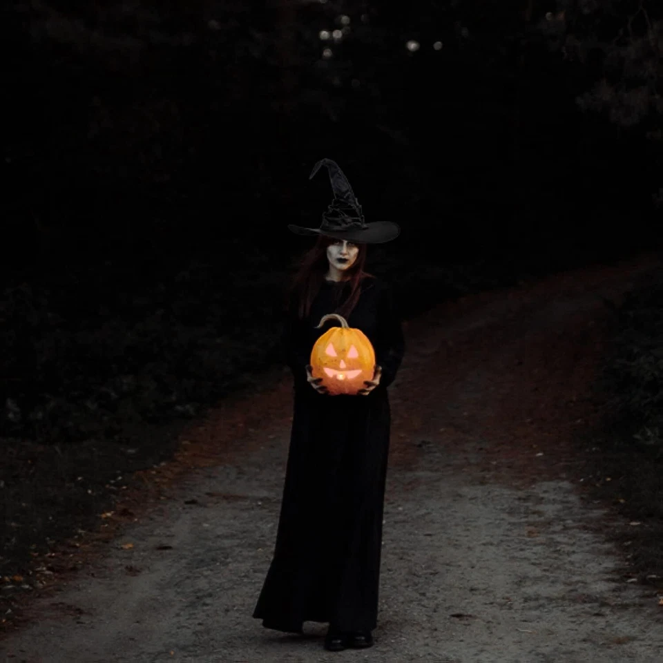 3x Halloween Mujeres Negro Acanalado Bruja Mago Sombrero Vestido Elegante Disfraz Accesorio Foto 3 de 4