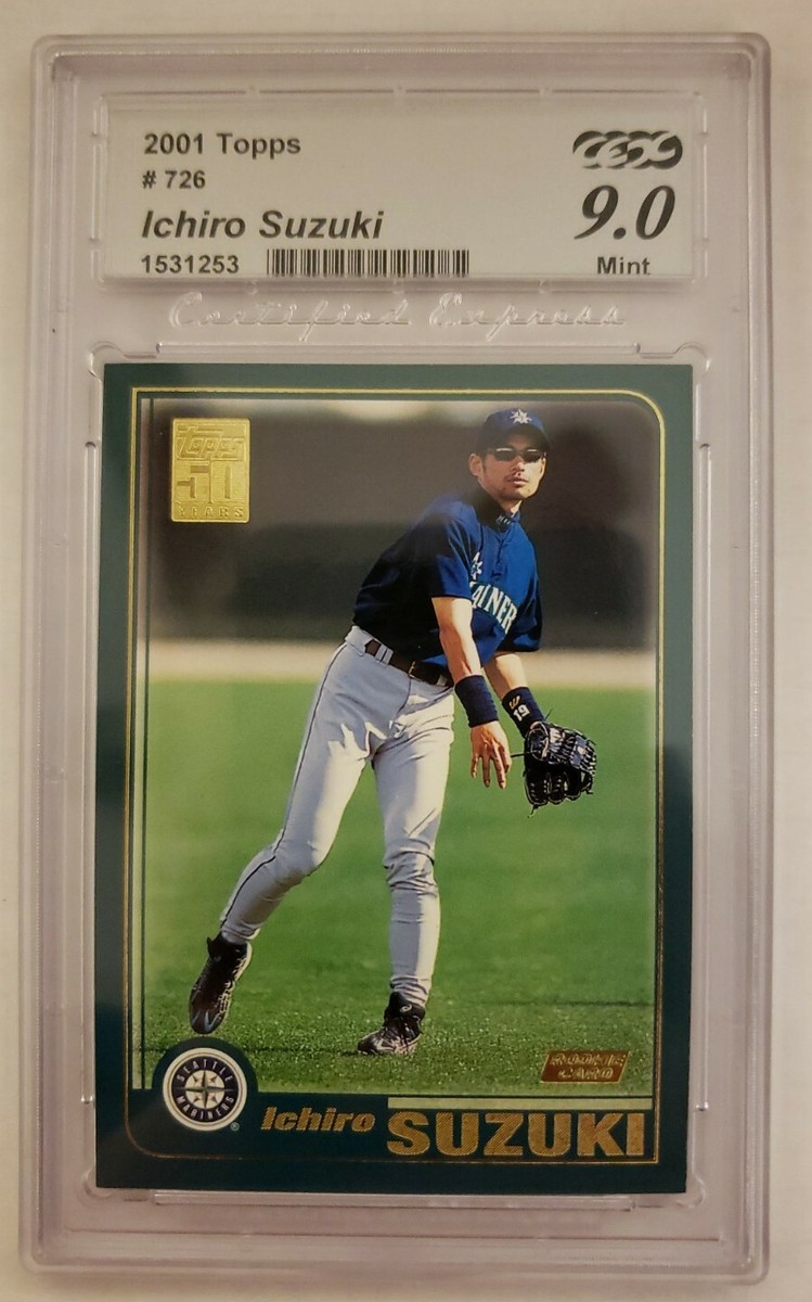 2001 Topps Home Team Advantage Ichiro Suzuki ROOKIE RC #726 CEX9 2001 Topps Ichiro Suzuki PSA 9 RC