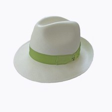 BORSALINO PANAMA FINE ALA MEDIA FEDORA 2 1/2 INCH BRIM WITH LYME BAND