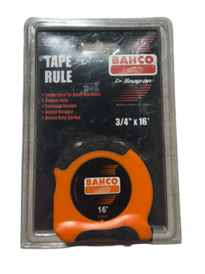Bahco 3/4'' x 16' Tape Measure Rubber Grip USA Made 850000