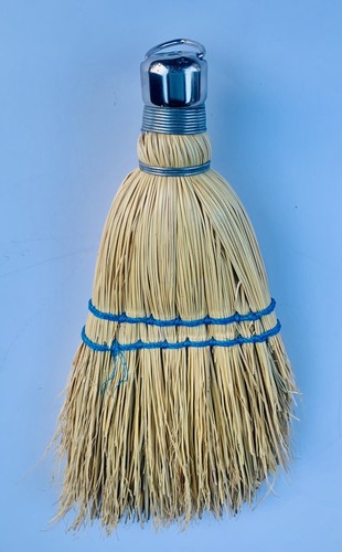 Vtg Corn Whisk Broom Fits Rite Primitive 11" Metal Wire Rustic Hanging Loop Blue - Picture 13 of 14