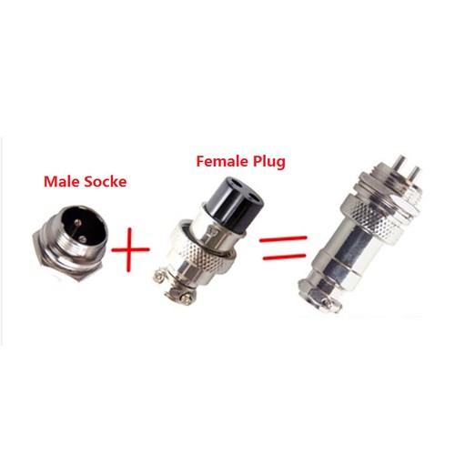 GX12 Mikrofon Verbinder Funkgeräte Einbaustecker Kupplung Stecker 2-6pol. Metall - Bild 3 von 7