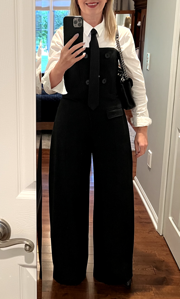 ZARA NEW WOMAN BLACK ZW COLLECTION STRAPLESS JUMPSUIT REF