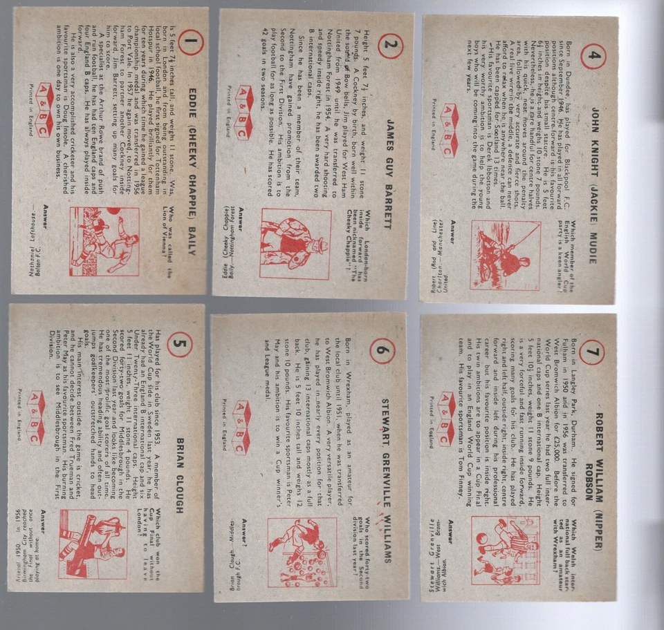 1958-59 A&BC Futbolistas 1ª Serie (1-46) Juego Completo Con Planet LTD Foto 4 de 4