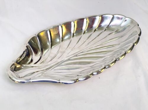 "Plato festoneado con forma de hoja oblonga de plata esterlina Cartier X275 10,2 oz 12""" - Imagen 4 de 17