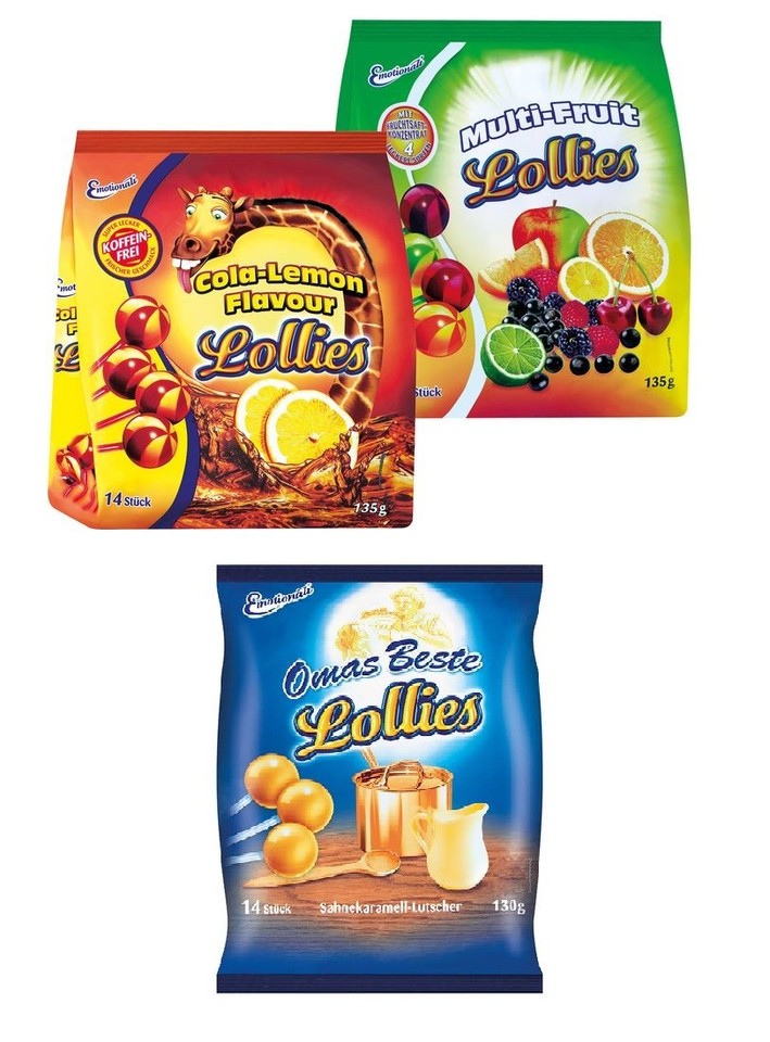 Piruletas Sabor Cola-Limón, multifruta o crema caramelo a elegir Nuevo