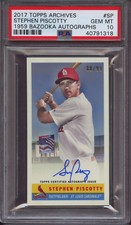 2017 Topps Archives Bazooka Autographs Stephen Piscotty Auto PSA 10 #25 Pop 1