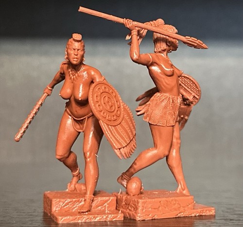 PUBLIUS Indians Aztec Warrior Women Toy soldiers 6 figures 1:32 Soft plastic - Afbeelding 7 van 8