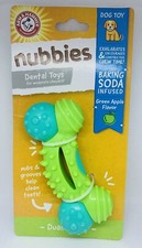 Arm  Hammer Dog Toy Nubbies Bone Duality Toy Green Apple Flavor NEW  
