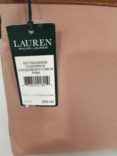 Ralph Lauren Chadwick ROSE SMOKE Pink Crossbody Bag Medium Handbag Nylon NEW - Picture 3 of 7