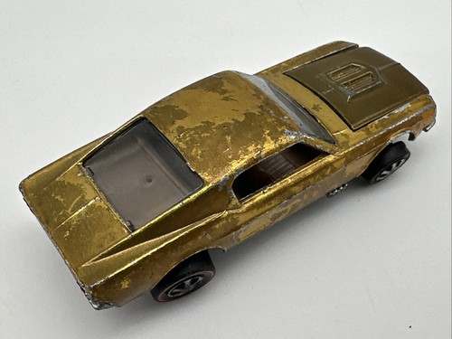 Hot Wheels 1968 Redline Gold Custom Mustang Brown Interior Die cast - Picture 11 of 14