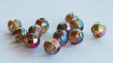 VINTAGE 12 CZECH FACETED GLASS BEADS AURORA BOREALIS AB 8mm Assorted Colors