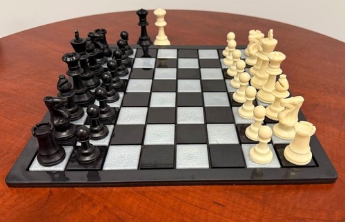 Resin Chessboard Set Pearl & Black Carbon Design Handmade Gift for Him Unique - Picture 10 of 10