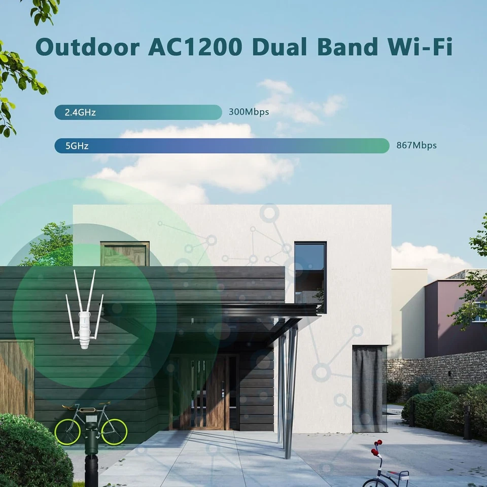 Outdoor WiFi Repeater Long Range Extender 1200Mbps Dual Band WiFi Gigabit Router - Image 3 of 4