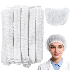 Disposable Bouffant Caps - 24" Hair Nets for Food Service Workers