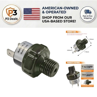 #ad Compact 1 4quot; NPT Pressure Switch for Air Compressors 170 200 PSI High Quality $11.19