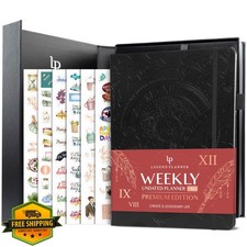 Legend Planner PRO Premium A4 Undated Weekly Monthly Black Cover