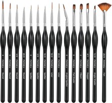 Detail Paint Brushes Set,15pcs Miniature Paint Brushes for Fine Detailing, Art P