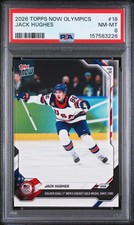 2026 Topps Now 2026 Olympics Jack Hughes #18 Golden Goal PSA 8