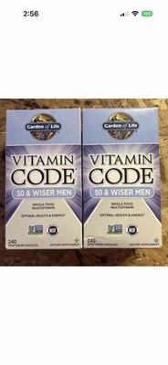 2 Pack Garden of Life Vitamin Code 50 & Wiser Men Multivitamin, 240ct Per Bottle