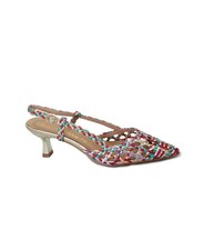 DIVINE FOLLIE 9110 multicolor donna decolletè punta intreccio tacco