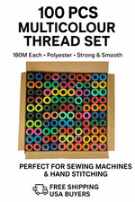 Threads Polyester Sewing Threads 100 pcs Set  180M Each  Multicolor Box X-1