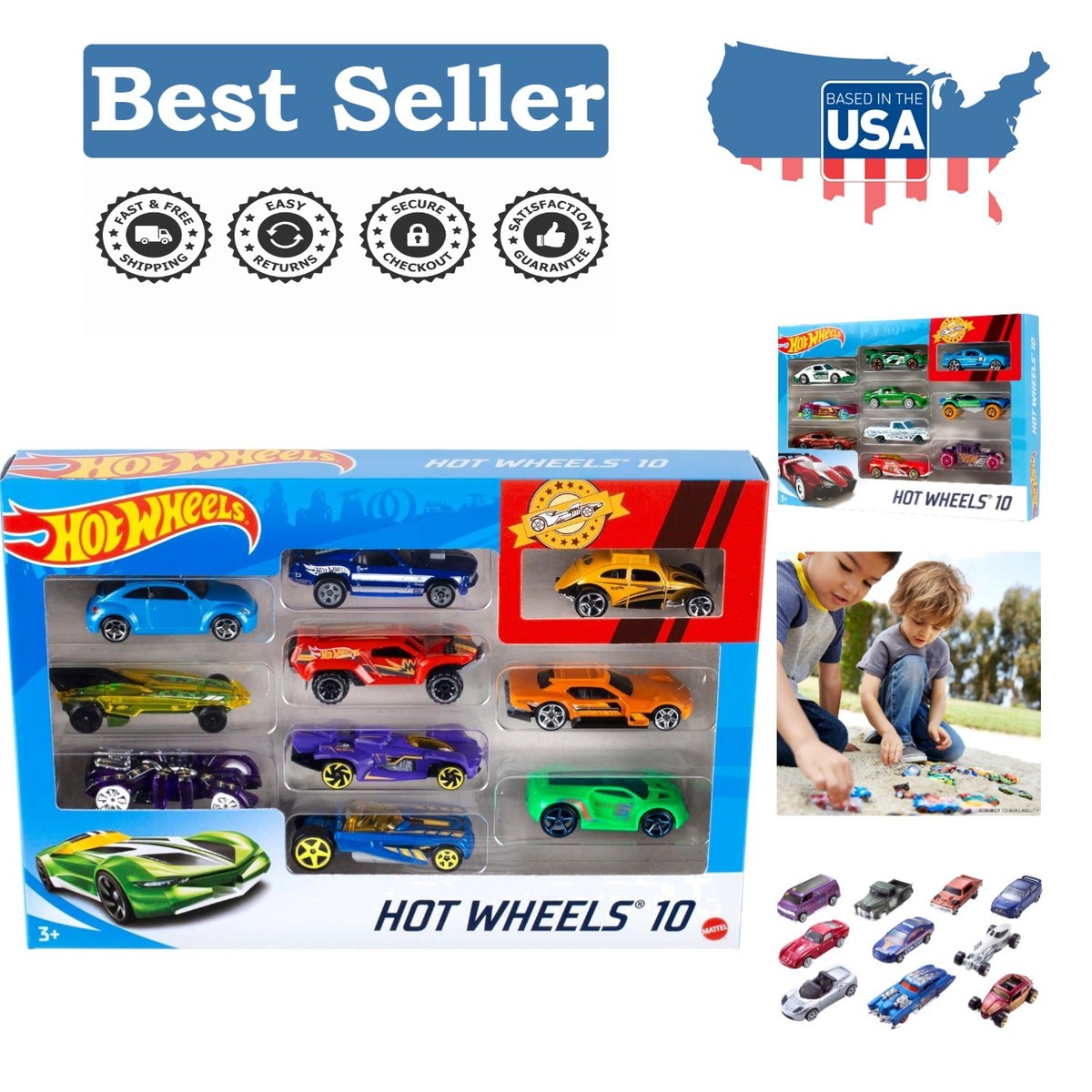 WR BLUE Hot Wheels Classics 10台セット Hot Wheels Exclusive 10 Car Gift Pack - Ultimate 1:64 Scale