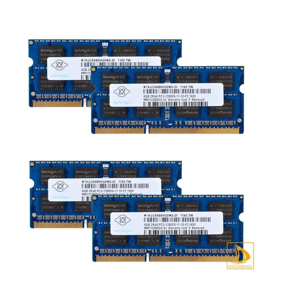 4PCS Nanya 4GB 2RX8 PC3-12800S DDR3 1600Mhz 204Pin SODIMM Laptop Memory RAM - Image 2 of 4