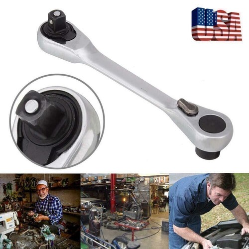 1/4" Mini Double-Ended Quick Socket Ratchet Wrench Rod Screwdriver Bit Tool - Picture 11 of 12