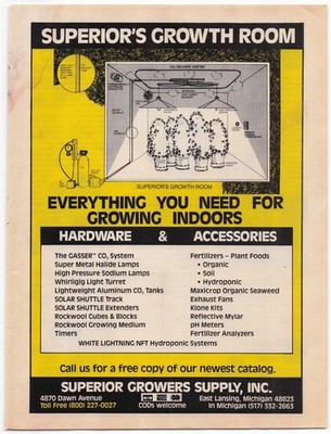 Superior Growers Supply Magazine Ad 1970s Hydroponics Indoor Garden