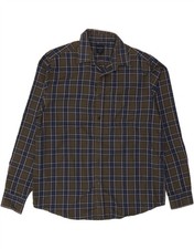 JAMES PRINGLE Mens Flannel Shirt Large Green Check Cotton AO02