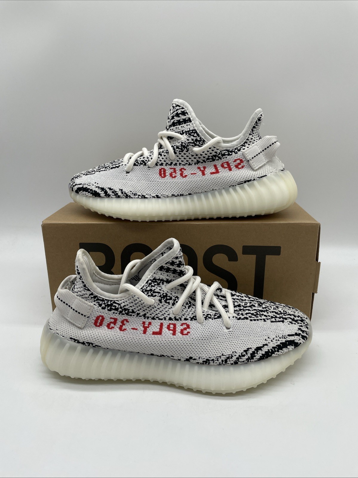 Adidas Yeezy Boost 350 V2 Zebra Negro Blanco Rojo Reino Unido 4.5 UE 37 1/3 BNWB