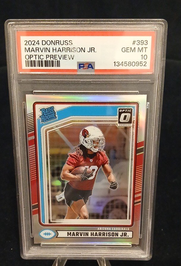 2024 Panini Donruss - Rated Rookie Marvin Harrison Jr. #393 Optic Preview PSA 10