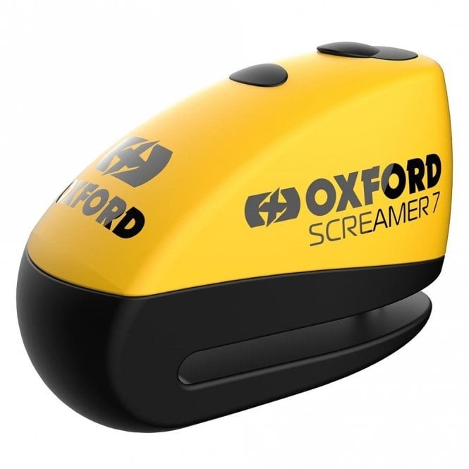 Oxford Motorcycle Disc Lock - Screamer 7 Alarm Disc Lock - (Yellow/Black)