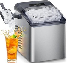 Ice Maker Countertop, 9 Cubes Ready in 6 Mins, 26 lbs per Day, Ice Machine wi...