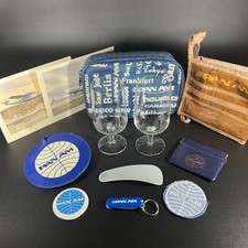 Lote Coleccionable De Colección Pan Am Airways Bolsas de Artículos de Aseo Gafas Parche Etiqueta Menús