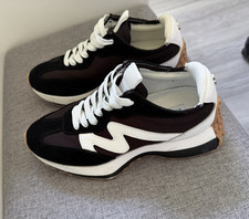 Steve Madden Black/White Lace-Up Low Top Athletic Sneaker Unisex Pre-Owned