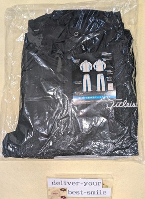 Titleist Golf Stratch Rain Wear Jacket Pants Black M Men's Set