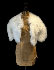 70's Vintage White Feather Marabou Short Sleeve Crop Evening Party Jacket Small