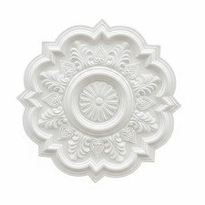 Lampenrosette Floral runde Zierplatte wei&szlig;