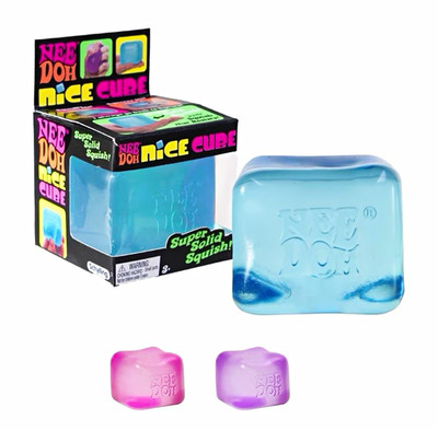 NeeDoh Nice Cube Super Solid Squishy Squeeze Toy, Blue