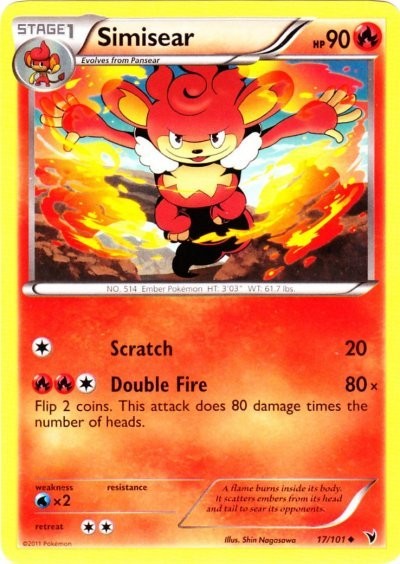 Simisear - 17/101 - Uncommon (Lp) Noble Victories - Fire Pokémon