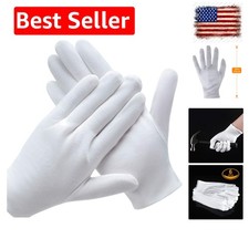 3 Pairs White Cotton Gloves for Dry Hands Eczema SPA Moisturizing - Work Glov...
