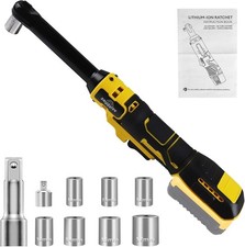 3/8" Extended Cordless Ratchet Wrench for Dewalt 20V Series Batteries, 600 RPM,