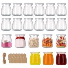 6.7oz Small Clear Glass Jars 20Pack with PE Lids Set of 20