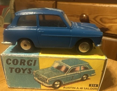 Corgi Toys 216 Austin 40 featuring a blue finish. Scale 1/43 boxed.