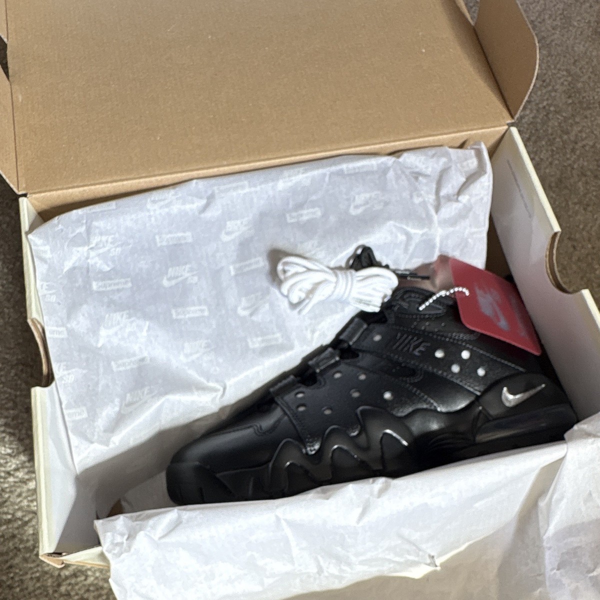 Nike Air Max CB94 Low SP Supreme Black Leather Low Top Basketball 